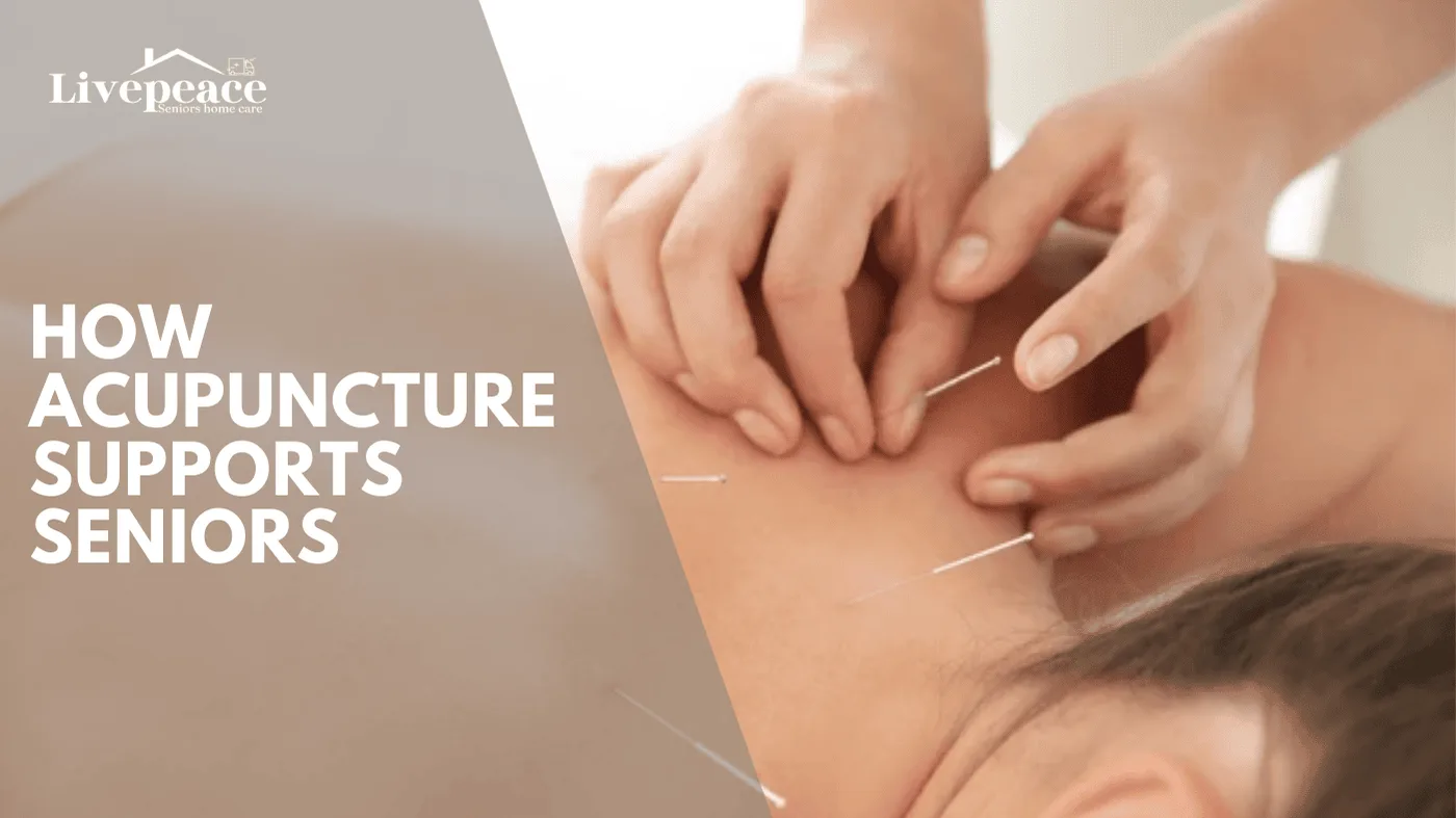 Acupuncture treatment being applied to a patient’s upper back