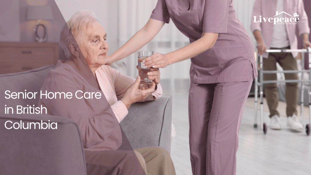 Caregiver is taking care of senior women