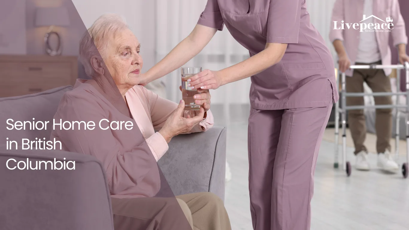 Caregiver is taking care of senior women