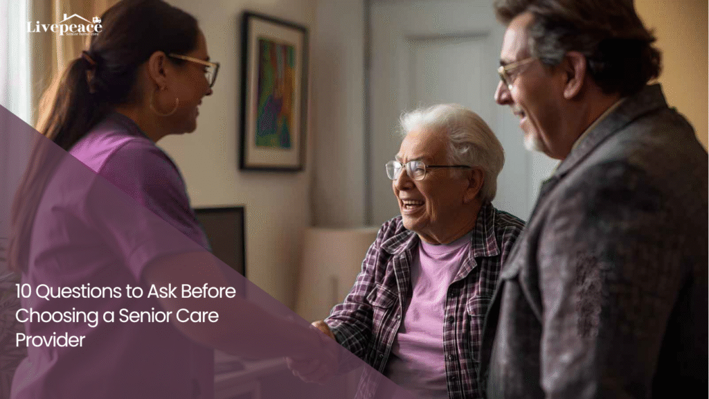 talking to senior care provider
