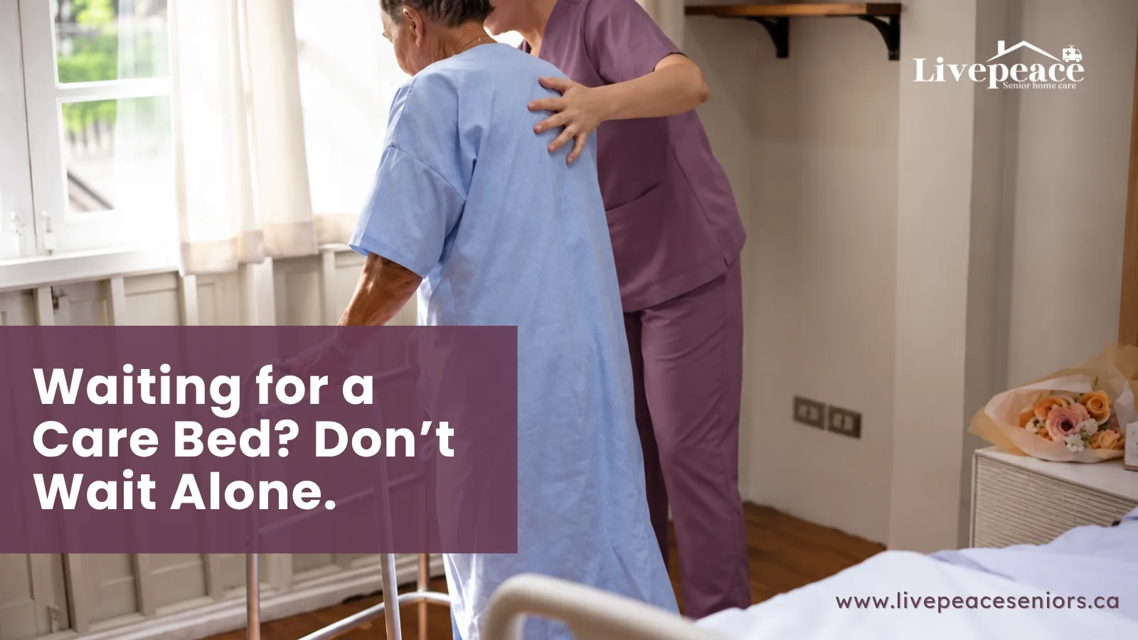 Caregiver helping a senior at home while on the long-term care waitlist in BC
